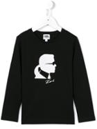 Karl Lagerfeld Kids Karl's Head Print T-shirt, Toddler Girl's, Size: 4 Yrs, Black
