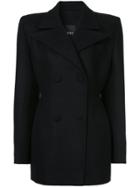 Bevza Double Breasted Sharp Coat - Black