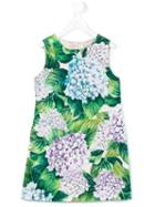 Dolce & Gabbana Kids - Floral Print Dress - Kids - Silk/cotton/viscose - 8 Yrs, Green