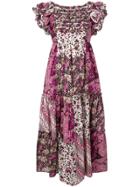 Ulla Johnson Floral Print Patchwork Dress - Pink