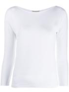 Stefano Mortari Boat Neck Fitted Top - White