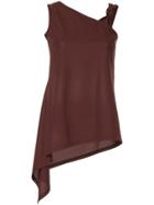 Elin Asymmetric Hem Top - Red