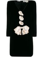 Valentino Vintage Structured Shoulders Mini Dress - Black