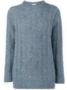 Miu Miu Oversized Cable Knit Sweater - Blue