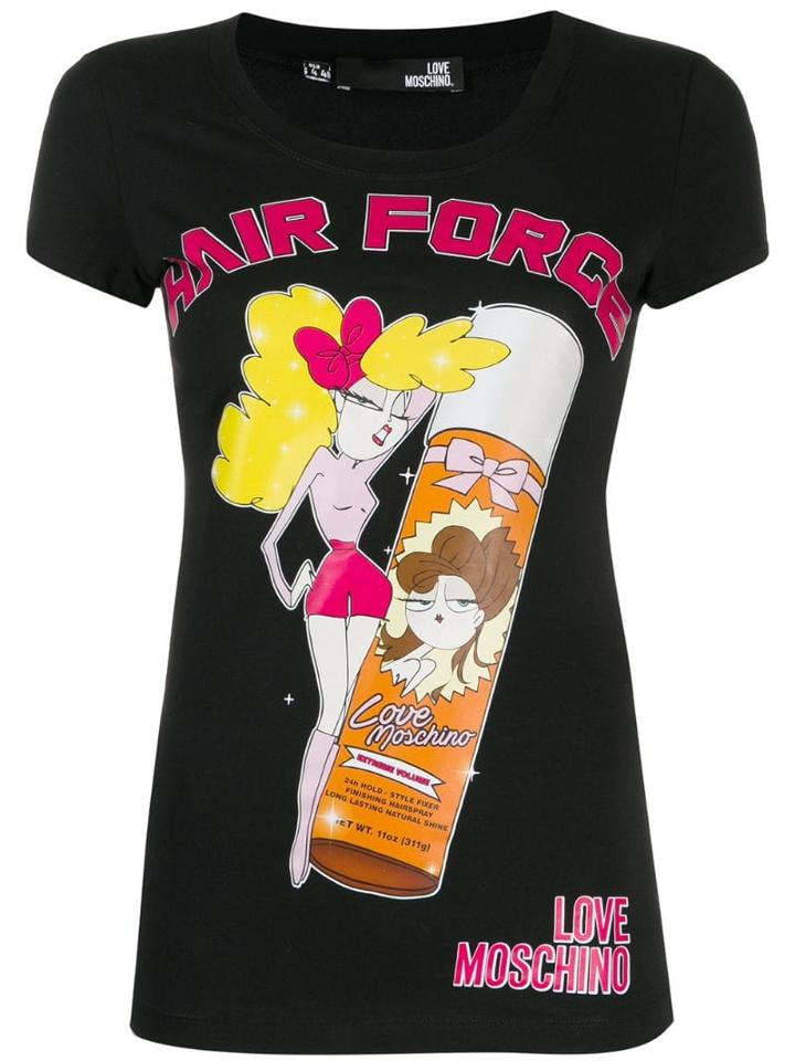Love Moschino Hair Force T-shirt - Black