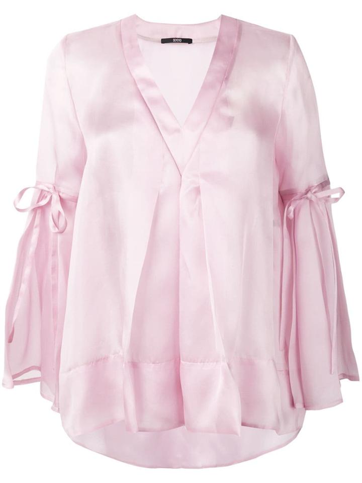 Sly010 Loose Fit V-neck Top - Pink
