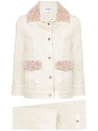 Chanel Pre-owned Cropped Trousers & Jacket Set - White