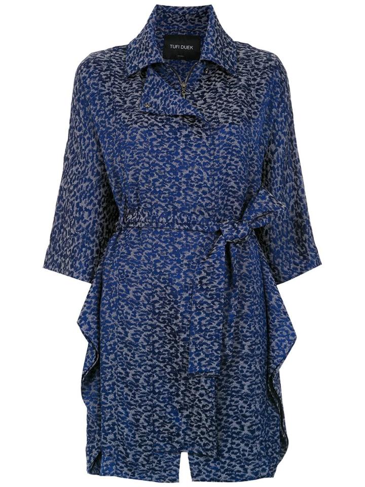 Tufi Duek Printed Asymmetric Coat - Blue