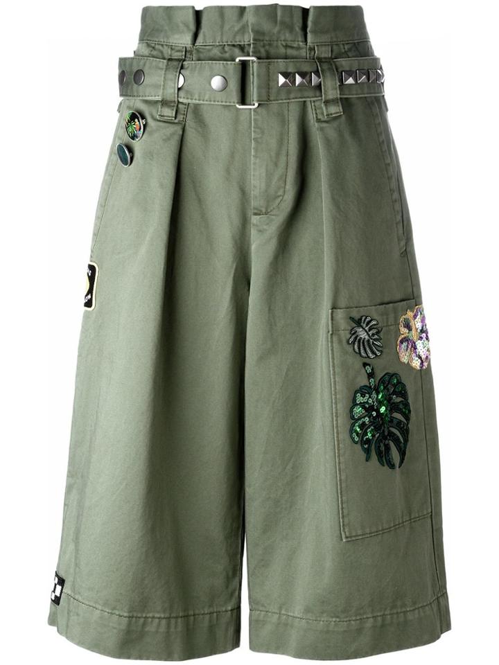 Marc Jacobs Embroidered Long Cargo Shorts - Green