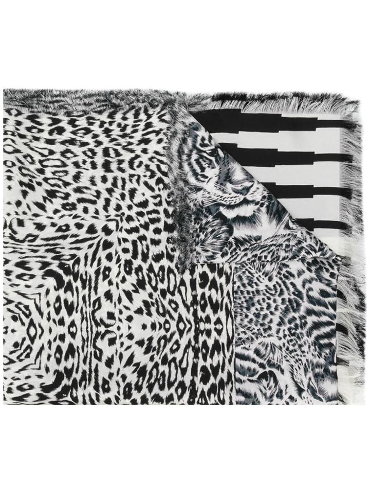 Pierre-louis Mascia Leopard Print Scarf - White