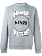 Kenzo House Reggae Print Sweatshirt, Men's, Size: Large, Grey, Cotton/spandex/elastane/polyester