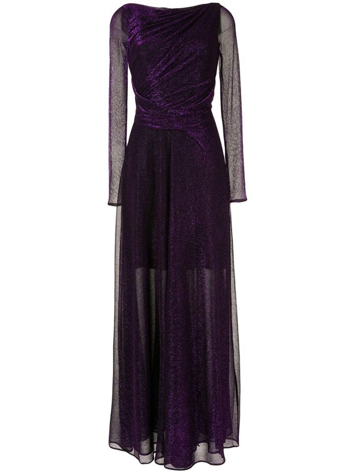 Talbot Runhof Ross Draped Gown - Purple