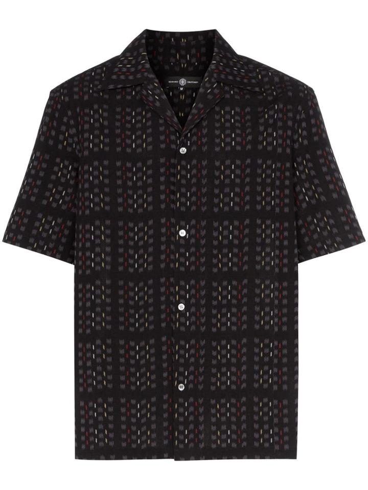 Edward Crutchley Ikat Print Cotton Shirt - Black