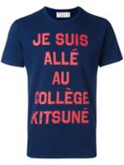 Maison Kitsuné 'college' T-shirt, Men's, Size: Xl, Blue, Cotton