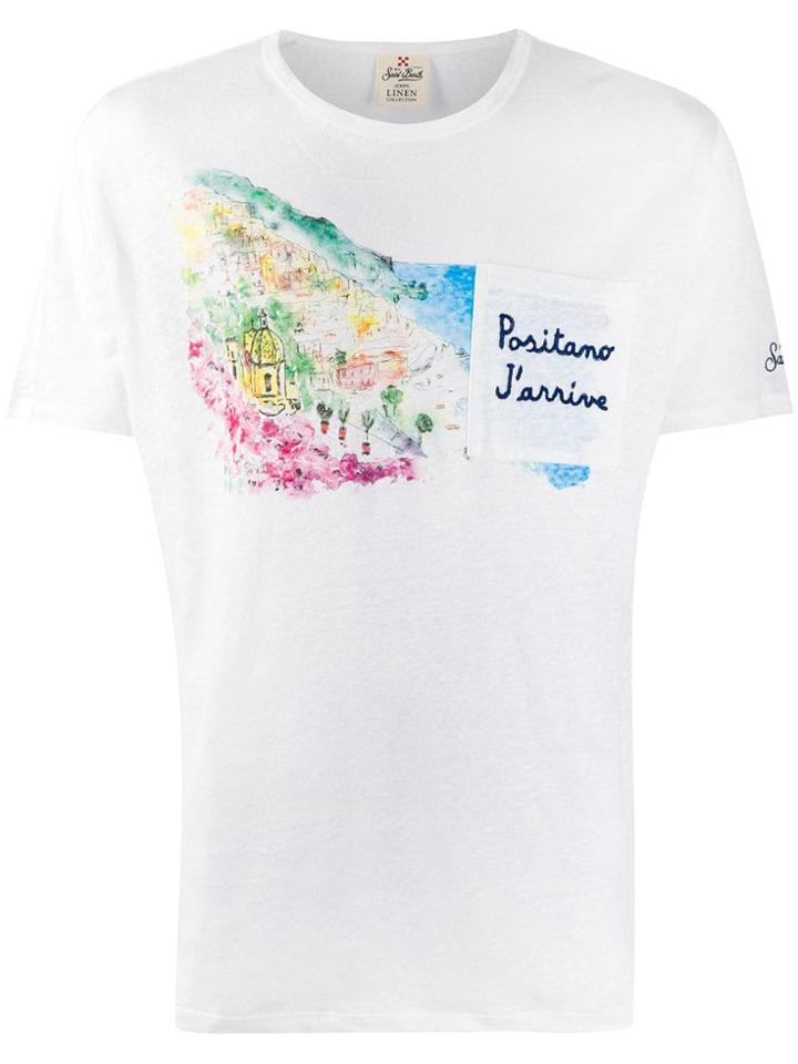 Mc2 Saint Barth Positano Embroidered T-shirt - White