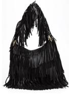 Roberto Cavalli Fringed Shoulder Bag - Black