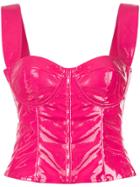 Natasha Zinko Sweetheart Neck Top - Pink & Purple