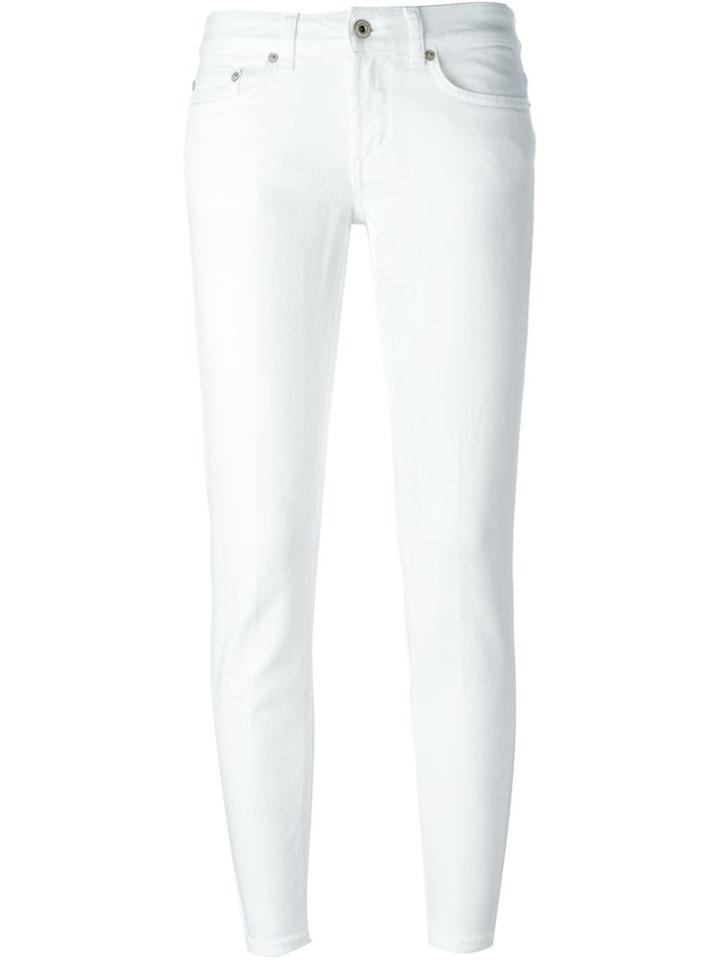 Dondup Skinny Fit Trousers, Women's, Size: 27, White, Cotton/spandex/elastane