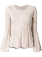 See By Chloé Pointelle Flared Sweater - Nude & Neutrals