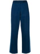 A.p.c. Side Stripe Cropped Trousers - Blue