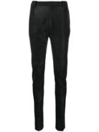 Ilaria Nistri Slim Fit Leather Trousers - Black
