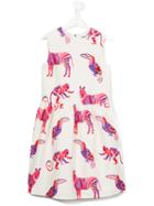 Msgm Kids Animal Print Dress, Girl's, Size: 14 Yrs, White