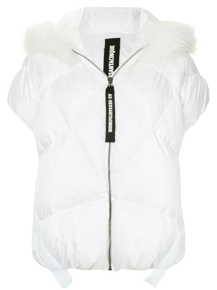 As65 Sleeveless Padded Jacket - White