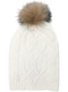 Eleventy Pom Pom Beanie - White