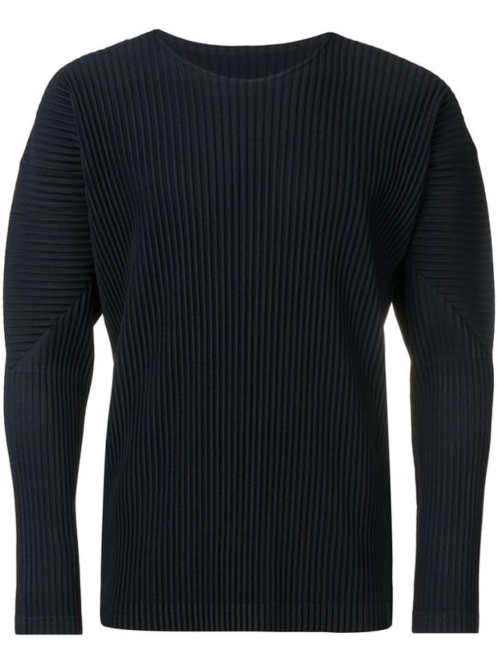 Issey Miyake Men Ribbed Sweatshirt - Blue