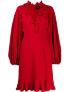 Giambattista Valli Ruffle Detail Dress - Red