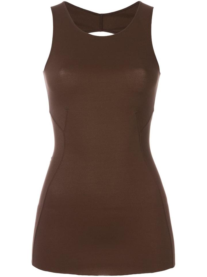 Rick Owens Lilies Open Back Tank Top, Women's, Size: 44, Brown, Viscose/polyamide/spandex/elastane