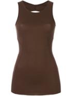 Rick Owens Lilies Open Back Tank Top, Women's, Size: 44, Brown, Viscose/polyamide/spandex/elastane