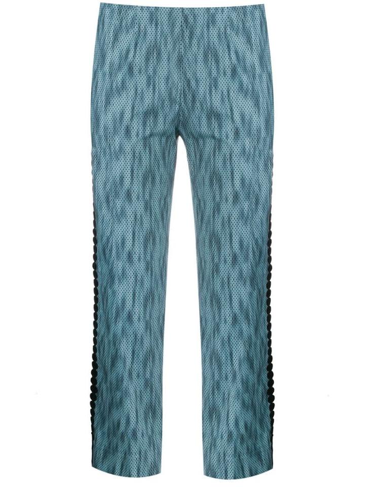 Piazza Sempione Cropped Printed Trousers - Blue