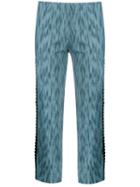 Piazza Sempione Cropped Printed Trousers - Blue