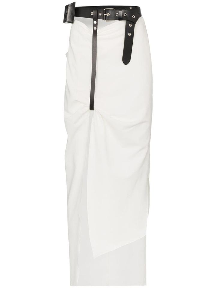 Hyein Seo Belted Slit Front Skirt - White