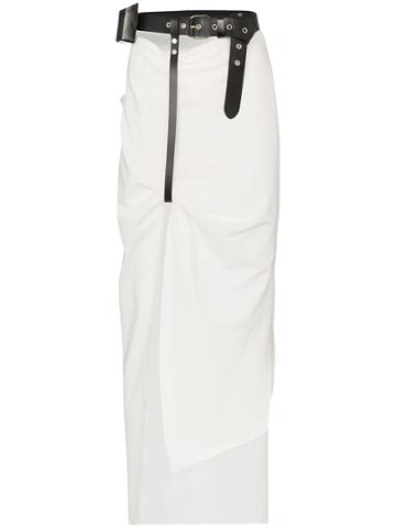 Hyein Seo Belted Slit Front Skirt - White