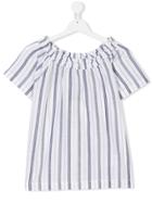 Woolrich Kids Teen Striped Off-shoulder Top - White