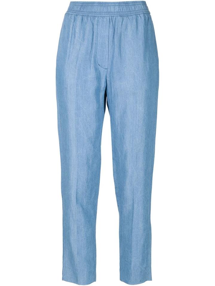 3.1 Phillip Lim Chambray Trousers, Women's, Size: 6, Blue, Tencel