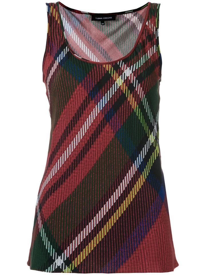 Gloria Coelho Checked Blouse, Women's, Size: Medium, Red, Viscose/silk