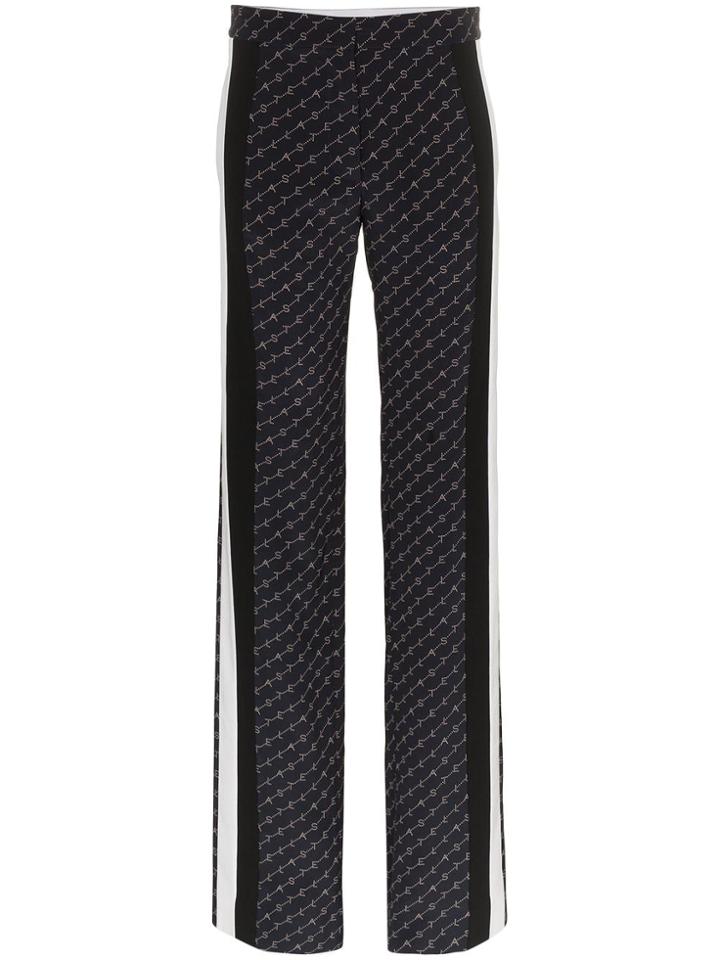 Stella Mccartney Logo Print Wide Leg Trousers - Blue