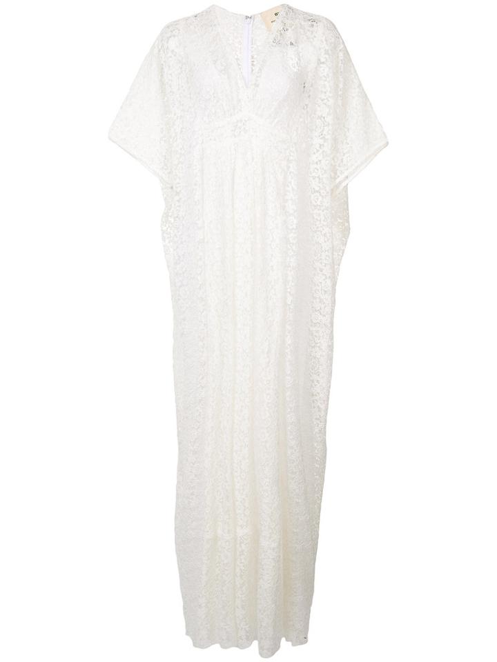 By. Bonnie Young - Semi-sheer Floral Maxi Dress - Women - Silk/cotton/viscose/polyimide - S, White, Silk/cotton/viscose/polyimide