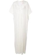 By. Bonnie Young - Semi-sheer Floral Maxi Dress - Women - Silk/cotton/viscose/polyimide - S, White, Silk/cotton/viscose/polyimide