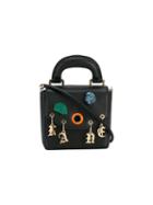 Christopher Kane Charm Embellished Cross Body Bag, Women's, Black, Leather/metal