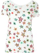 Saint Laurent Star Print T-shirt, Women's, Size: L, White, Cotton