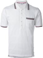 Thom Browne Panelled Polo Shirt, Men's, Size: 0, White, Cotton