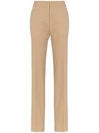 Jil Sander Mid Rise Straight Leg Centre Pleat Trousers - Neutrals