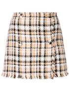 Msgm Woven Check Skirt - Nude & Neutrals