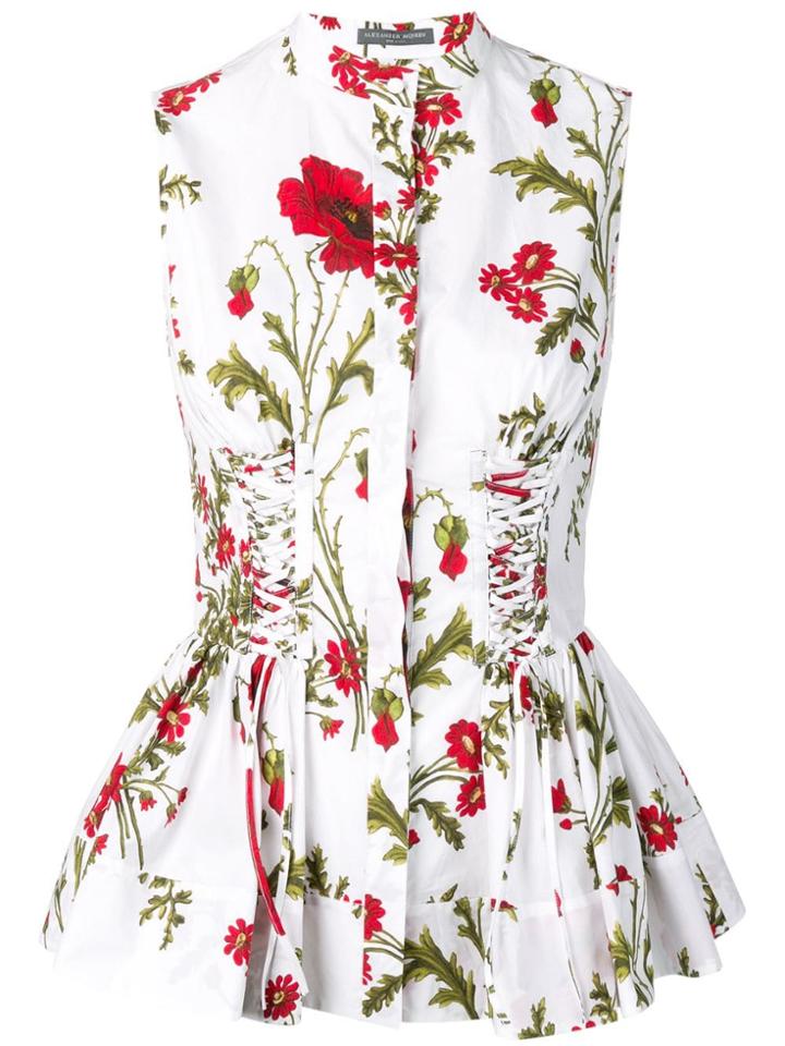 Alexander Mcqueen Poppyfield Corset Shirt - White
