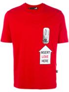 Love Moschino Insert Love T-shirt, Men's, Size: Medium, Red, Cotton