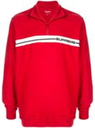 Supreme Logo Stripe Pullover - Red